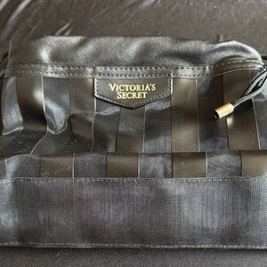 Victoria's Secret Black Striped Travel Pouch